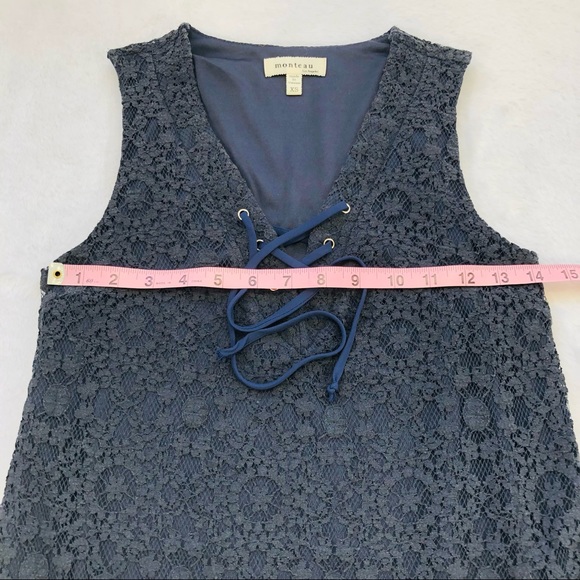 Monteau, Sleeveless Lace Mini Dress, Size XS - Picture 13 of 15